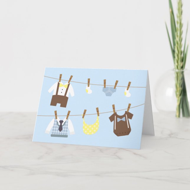 Cartão De Agradecimento Pequeno Chá De Menino Cavalheiro Obrigado (Frente)