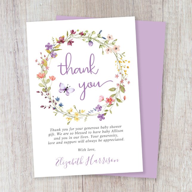 Cartão De Agradecimento Pequeno Chá de Namorada de Vidraça Selvagem (Criador carregado)