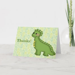 Cartão De Agradecimento Pequeno Chá DinoBaby Obrigado Nota