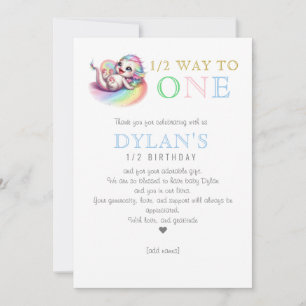 Cartão De Agradecimento Pequeno Dragão a meio caminho de um aniversário az