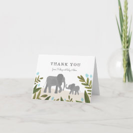 Cartão De Agradecimento Pequeno Elefante Obrigado Nota