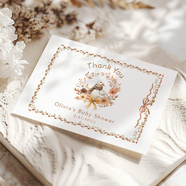 Cartão De Agradecimento Pequeno ganso Cai no Chá de fraldas Neutro do Gêne