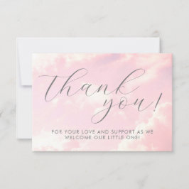 Cartão De Agradecimento Pequeno pedaço de nuvens do céu Chá de fraldas ros