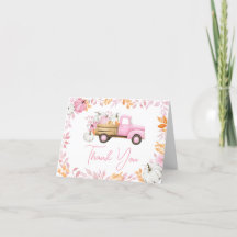 Pequeno Pumpkin Pink Truck Fall Chá de fraldas