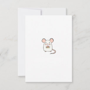 Cartão De Agradecimento Pequeno rato, tema de rato fofo design