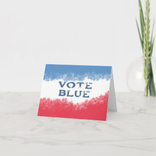 Cartão De Agradecimento Pequeno Voto Patriótico Azul Político 
