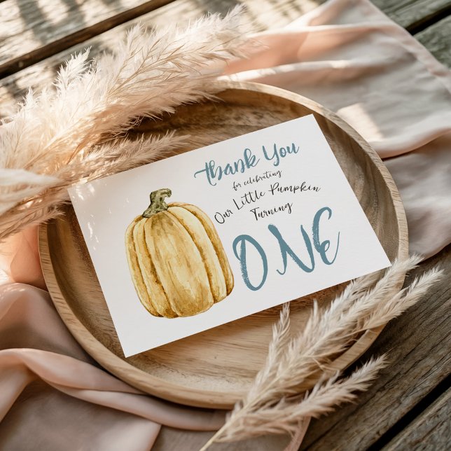 Cartão De Agradecimento Pequenos Meninos Abóbora Outono Aniversário Obriga (Criador carregado)