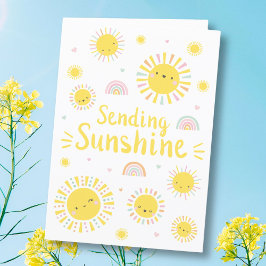 Cartão De Agradecimento Pequenos sóis e arco-íris bonitos