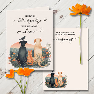 Cartão De Agradecimento Perda de Pet Sympathy Condolence wildflower Card