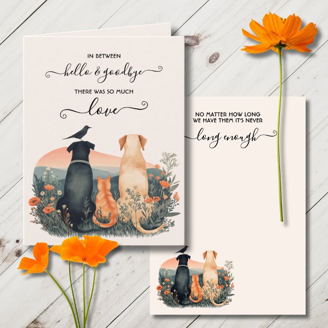 Cartão De Agradecimento Perda de Pet Sympathy Condolence wildflower Card (Criador carregado)