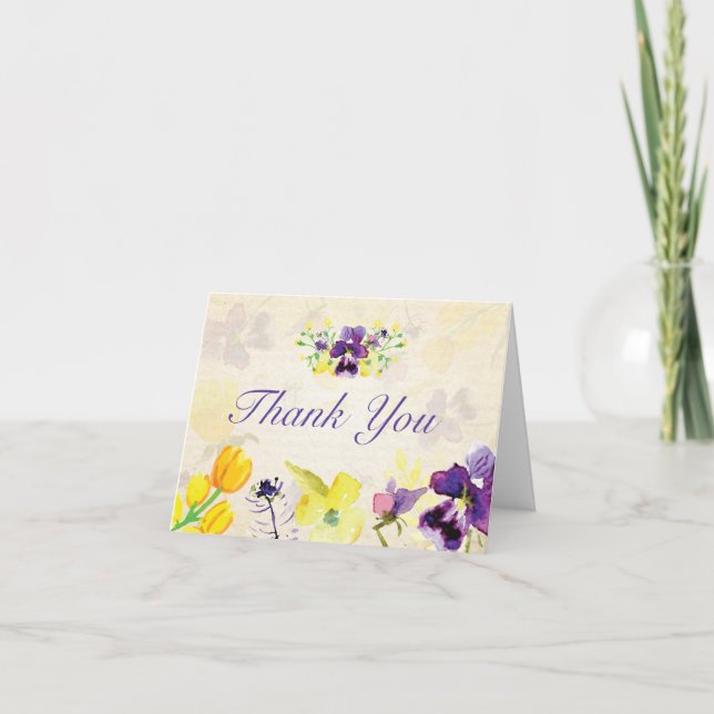 Cartão De Agradecimento Perfect Purple Pansies Thank You Cards (Frente)