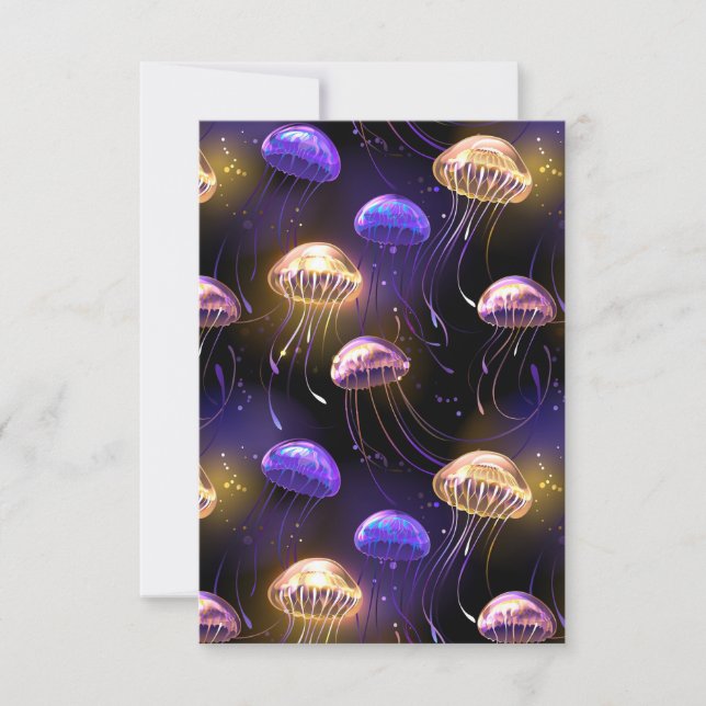 Cartão De Agradecimento Perfeito com medusas brilhantes (Frente)