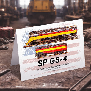 Cartão De Agradecimento Perfil da Locomotiva de Luz do Dia GS-4 do Pacífic