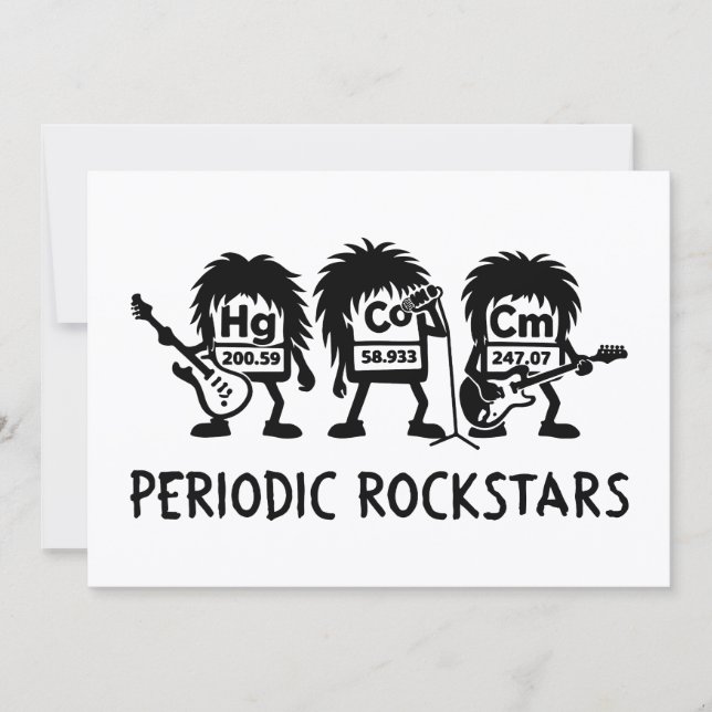 Cartão De Agradecimento Periodic Rockstars Chemistry Humor (Frente)
