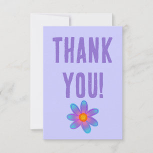 Cartão de Agradecimento Periwinkle com Flor
