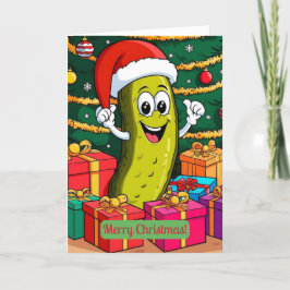 Cartão De Agradecimento Personagem de desenho animado de picles de Natal p