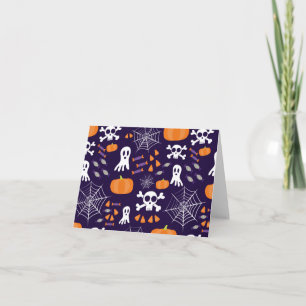 Cartão De Agradecimento Personagens Divertidos e Assustadores de Halloween