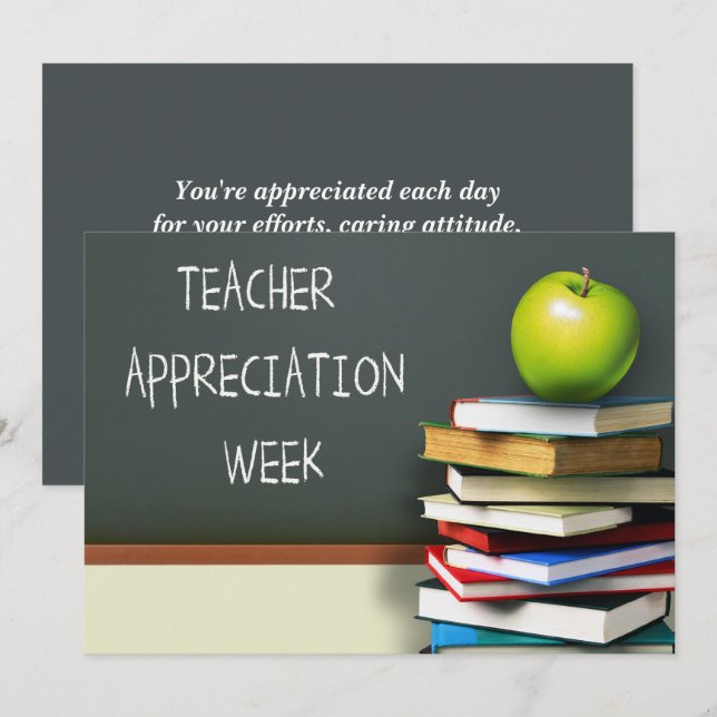 Cartão De Agradecimento Personalização da Semana de Apreciação do Professo (Frente/Verso)