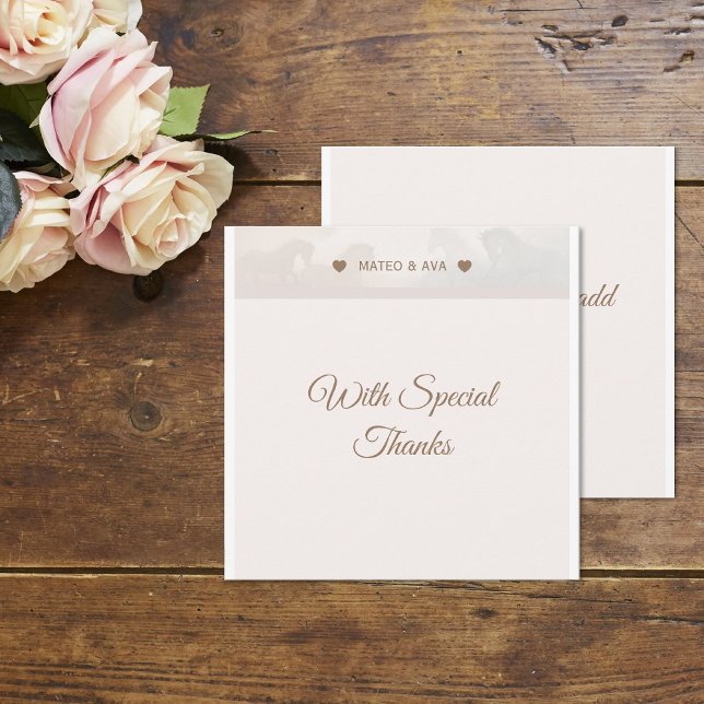 Cartão De Agradecimento Personalização de Casamento de Cavalos da Natureza (Criador carregado)