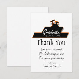 Cartão De Agradecimento Personalização de Rolagem Preta e Branca do Script