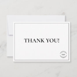 Cartão De Agradecimento Personalização do logotipo da empresa Black White 