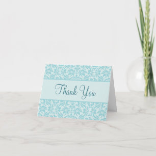 Cartão de Agradecimento Personalizado Aqua Blue Da