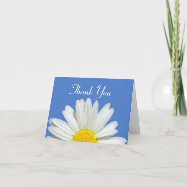 Cartão de Agradecimento Personalizado Blue & White (Frente)