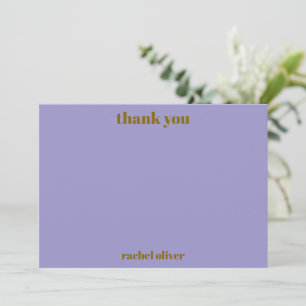 Cartão De Agradecimento Personalizado Bold Roxo Dourado Moderno Bat Mitzva