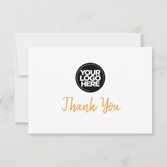 Cartão de Agradecimento Personalizado com Logotipo (Frente)