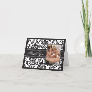 Cartão de Agradecimento Personalizado Damask Elega