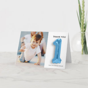 Cartão de agradecimento personalizado de 1º aniver