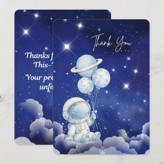 Cartão de Agradecimento Personalizado de Astronaut