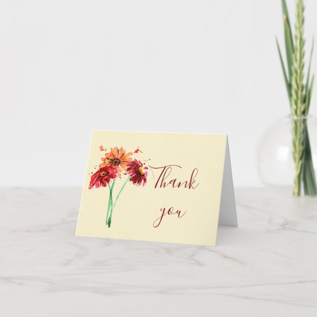 Cartão de Agradecimento Personalizado de Flor de O (Frente)