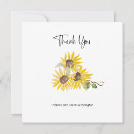 Cartão de Agradecimento Personalizado de Girassol 