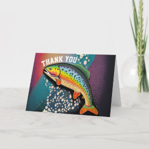 Cartão de Agradecimento Personalizado de Pesca de 