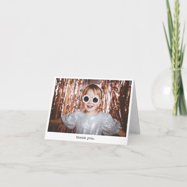 Cartão De Agradecimento Personalizado Estilo de Foto Instantânea Minimalis (Frente)