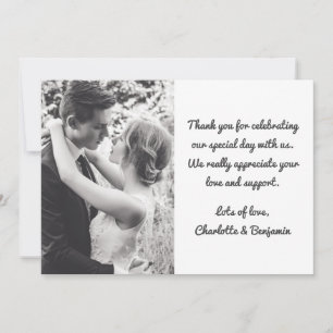 Cartão De Agradecimento Personalizado Foto Custom Estiloso Casamento Român