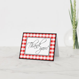 Cartão de agradecimento personalizado Gingham Verm
