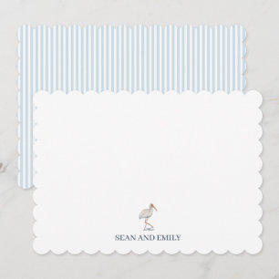 Cartão De Agradecimento Personalizado Íbis Branco Água Marinha Náutica Pra