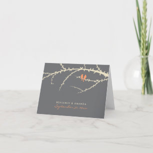 Cartão de Agradecimento Personalizado Love Birds (