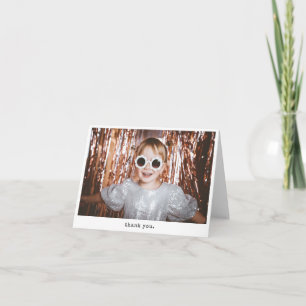 Cartão De Agradecimento Personalizado Minimalista Estilo de Foto Instantân