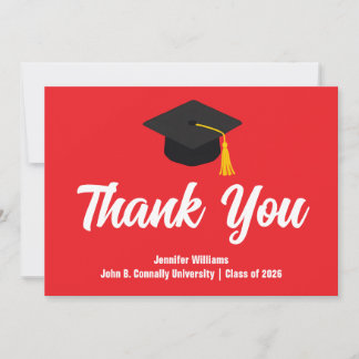 Cartão De Agradecimento Personalizado Moderno para Graduados