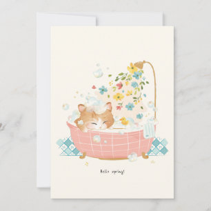 Cartão De Agradecimento [Personalizado] O Dia de um Gato - Banho de Bolhas