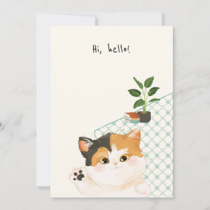 Cartão De Agradecimento [Personalizado] O Dia de um Gato - Olá!