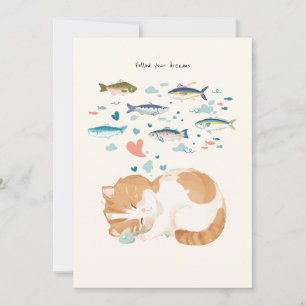 Cartão De Agradecimento [Personalizado] O Dia de um Gato - Siga seus sonho