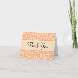Cartão de Agradecimento Personalizado Peach e Crea
