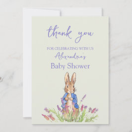 Cartão De Agradecimento Personalizado Peter o coelho Chá de bebê Obrigado