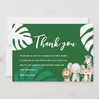 Cartão de Agradecimento Personalizado Safari para