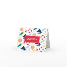 Cartão de Agradecimento Personalizado Tema Náutico