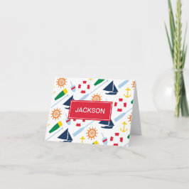 Cartão de Agradecimento Personalizado Tema Náutico